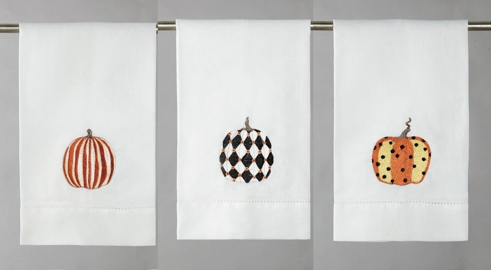 Printed Pumpkins Guest Towel Set of 6