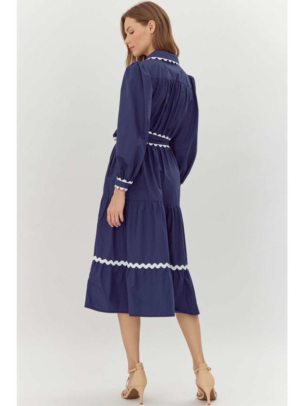 Ric Rac Trim Midi Dress