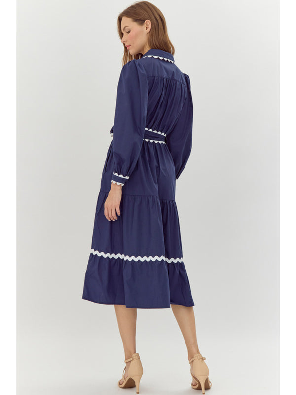 Ric Rac Trim Midi Dress