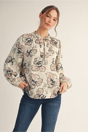 Floral Peasant Top