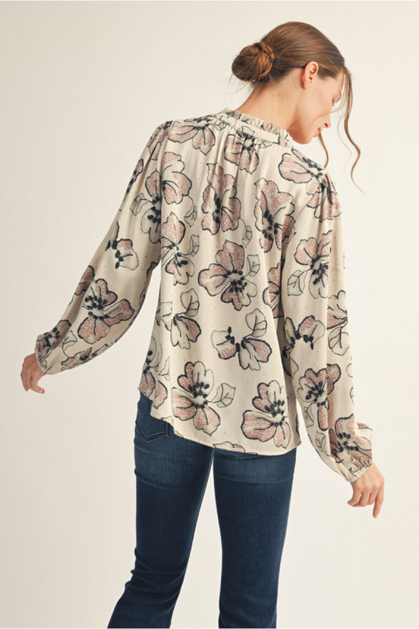 Floral Peasant Top