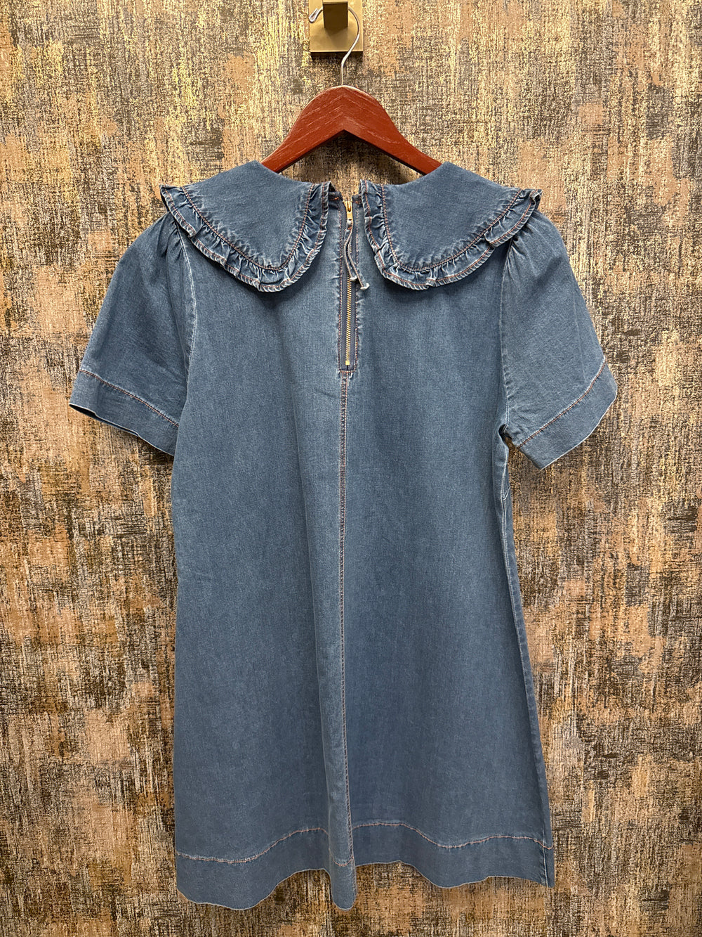 Ruffle Collar A-Line Mini Dress