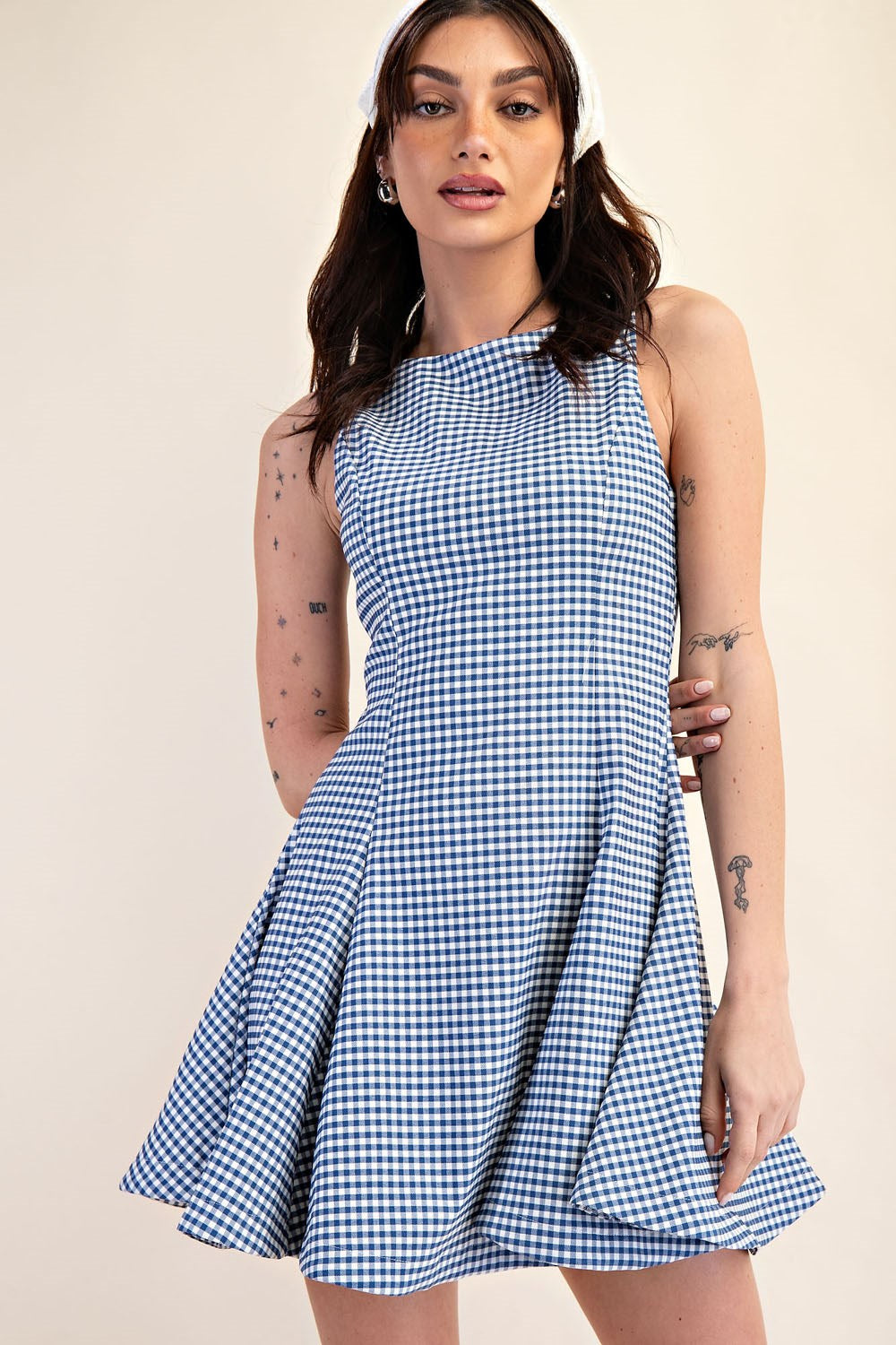 Sleeveless Godet Mini Dress