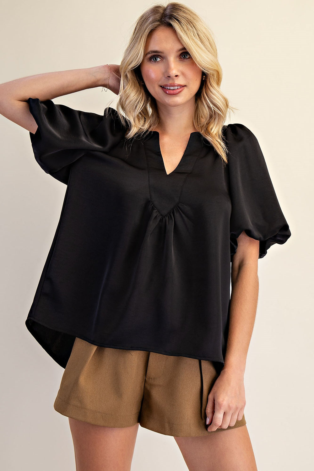 V-Neck Puff Sleeve Top