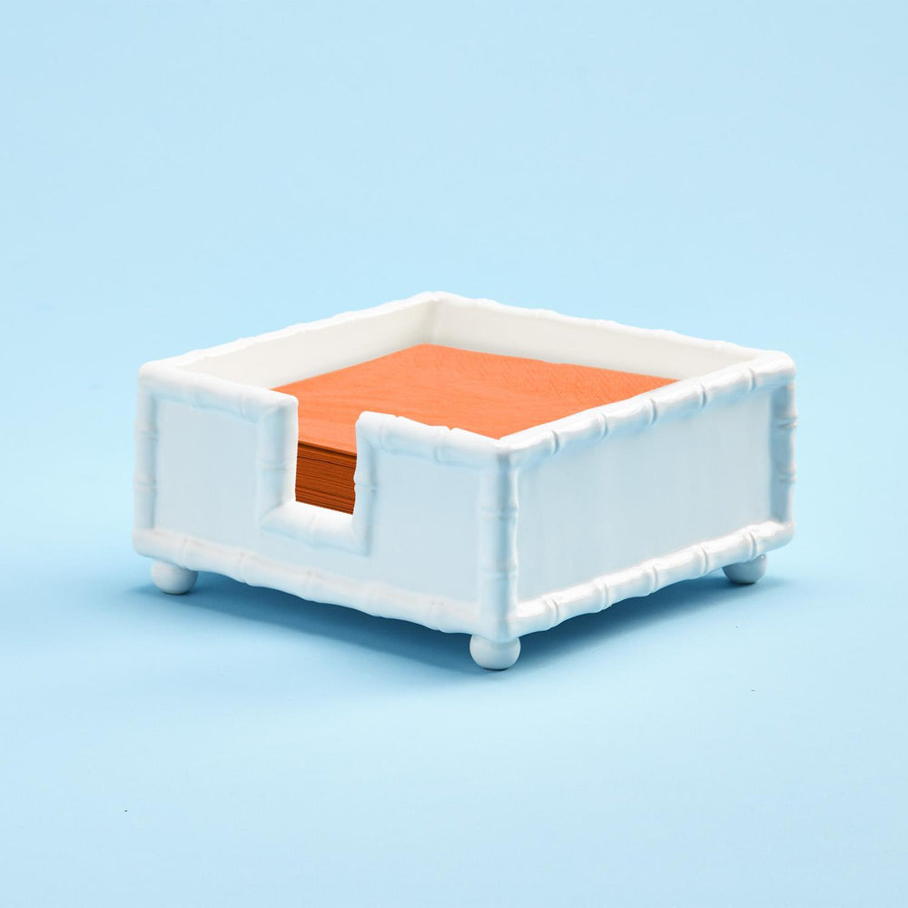 White Bamboo Cocktail Napkin Holder