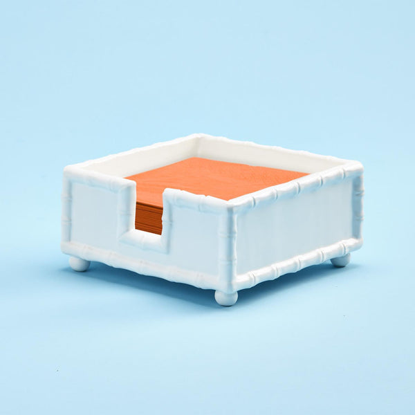 White Bamboo Cocktail Napkin Holder