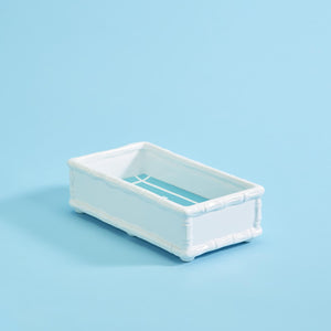 White Bamboo Guest Towel Caddy