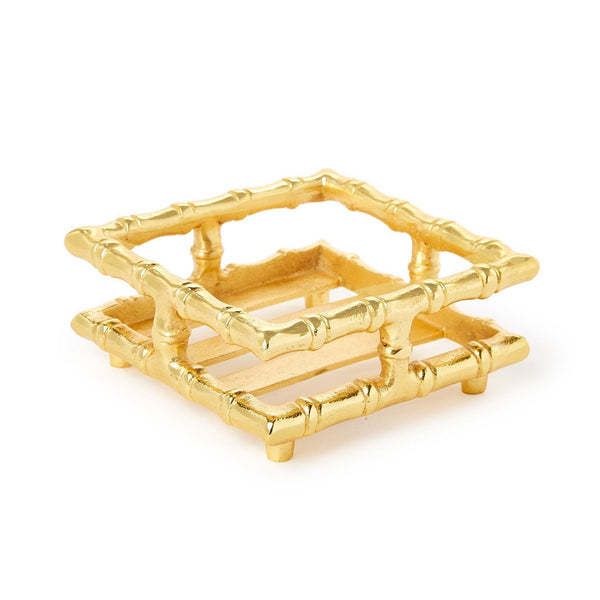 Gold Bamboo Cocktail Napkin Holder