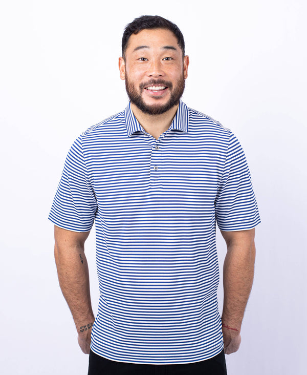 Cutter & Buck Virtue Eco Pique Stripe Recycled Mens Polo