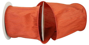 RUST DUPIONI SUPREME WIRED EDGE RIBBON