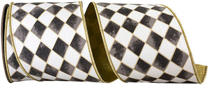 HARLEQUIN DIAMOND GILDED DELUXE OUTLINE WIRED EDGE RIBBON