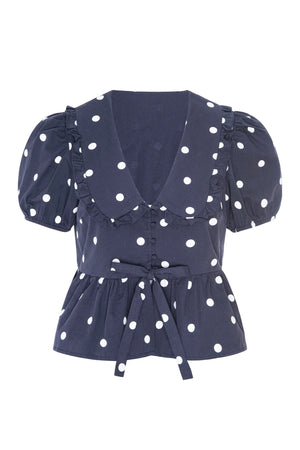 V-Neck Polka Dot Top