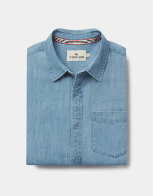 Cotton Denim Long Sleeve Button Up