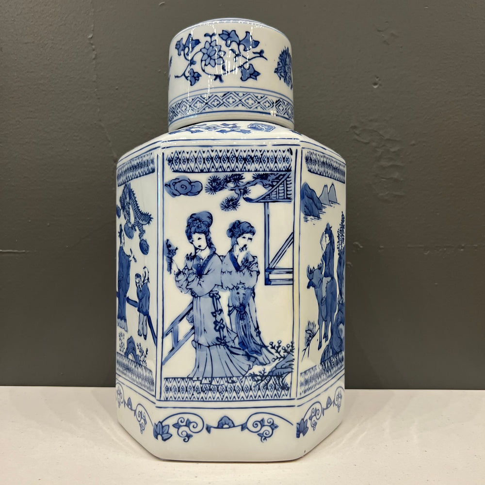 Chinoiserie Hexagon Jar
