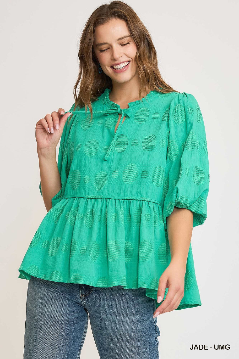 Swiss Dot Babydoll Top