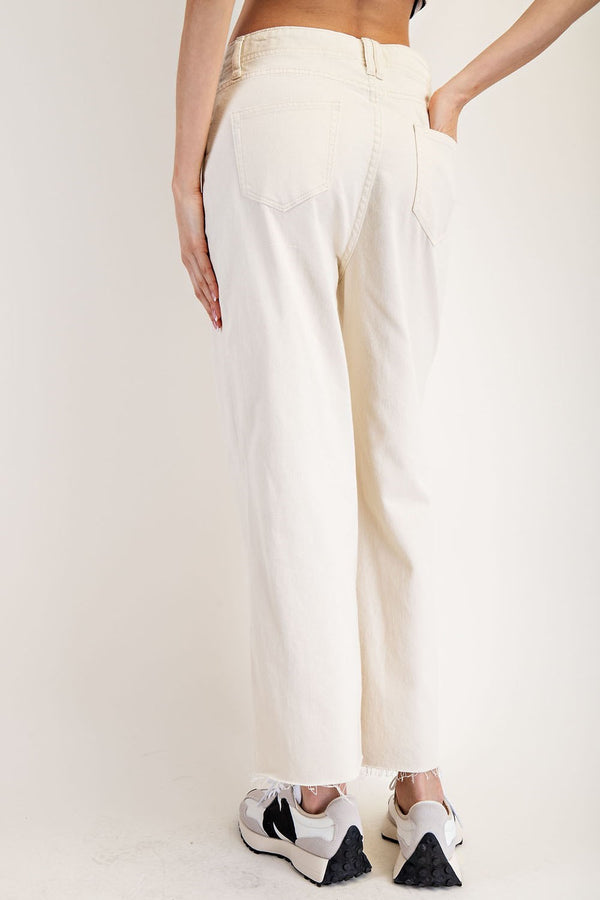 Straight Leg Raw Hem Pants