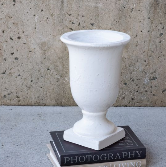 White Pedestal Urn