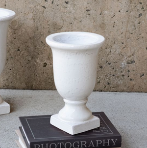 White Pedestal Urn