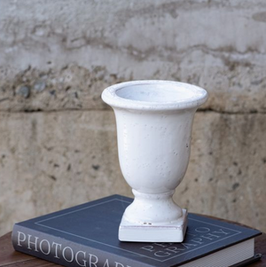 White Pedestal Urn