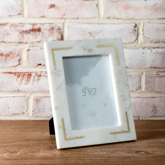 Marble Frame w/ Brass Inlay