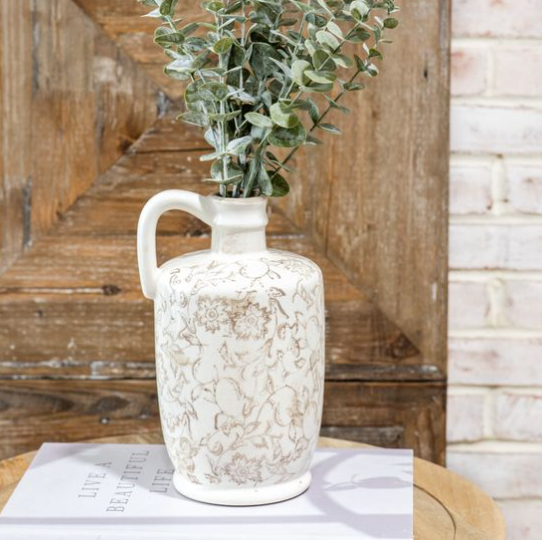 Beige Heirloom Handle Vase
