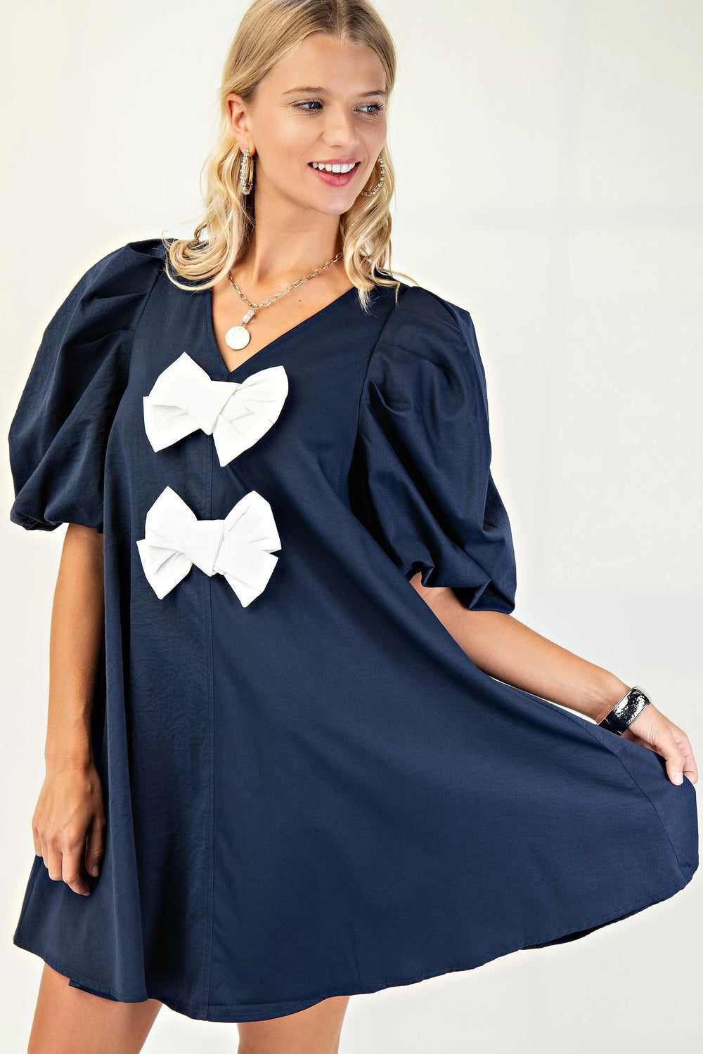 A-Line Bow Mini Dress