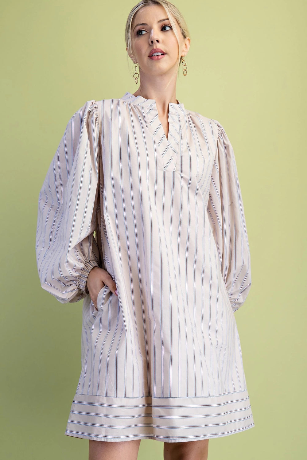 Mixed Stripe Print Mini Dress