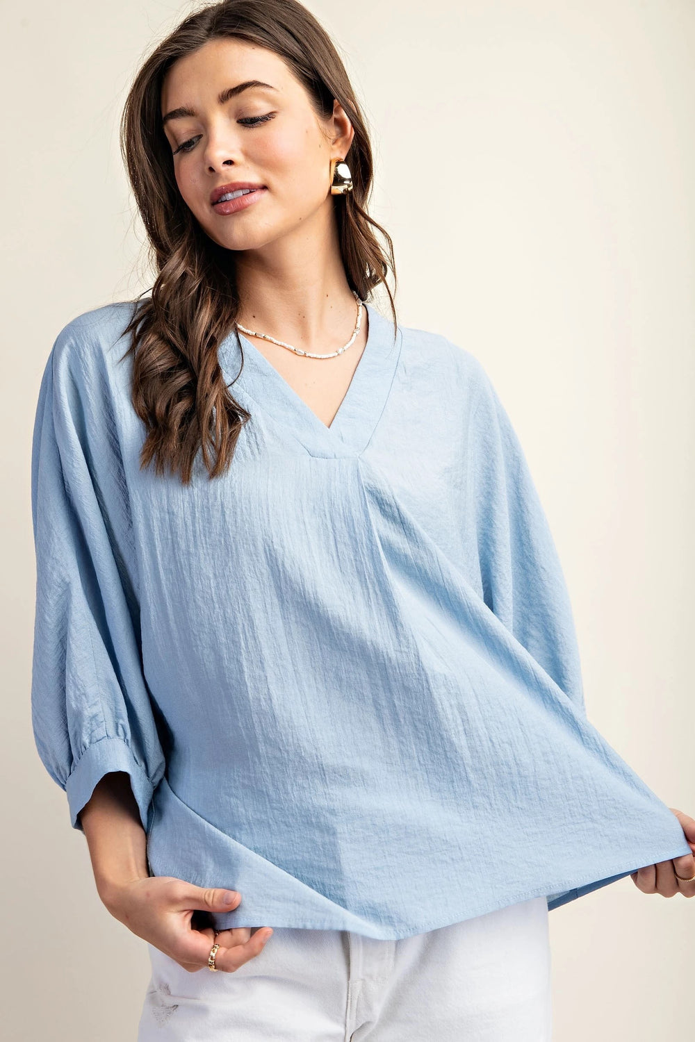 V-Neck Loose Fit Blouse