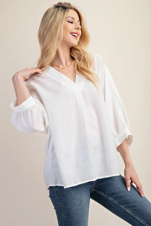 V-Neck Loose Fit Blouse