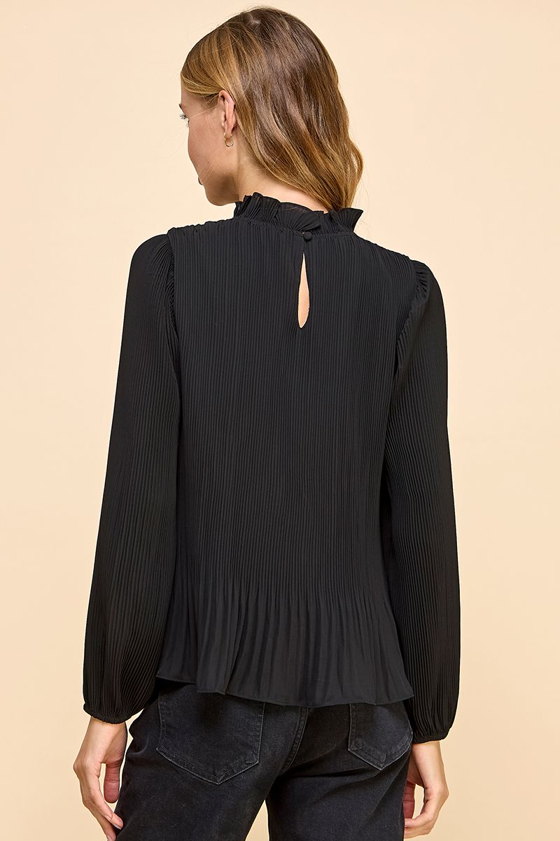 Pleated Long Sleeve Top