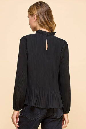 Pleated Long Sleeve Top
