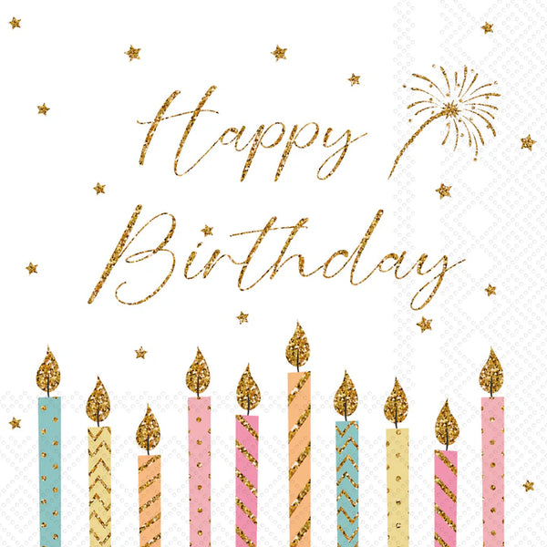 Happy Candles Cocktail Napkin