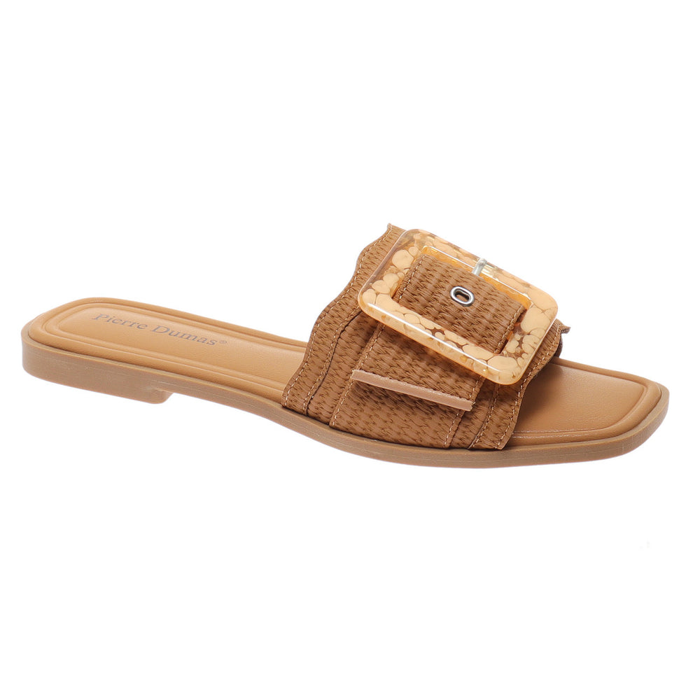 Rattan Buckle Sandal Slide