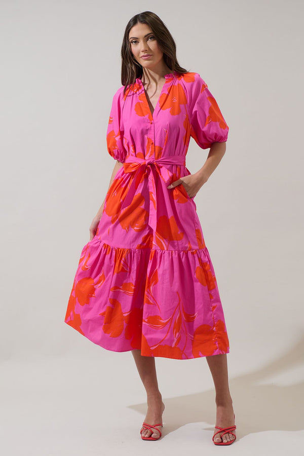 Aurea Floral Wynette Tiered Midi Dress