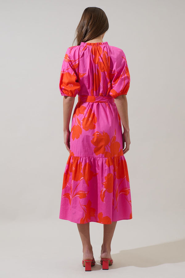 Aurea Floral Wynette Tiered Midi Dress