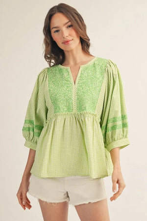 Gingham Check Top