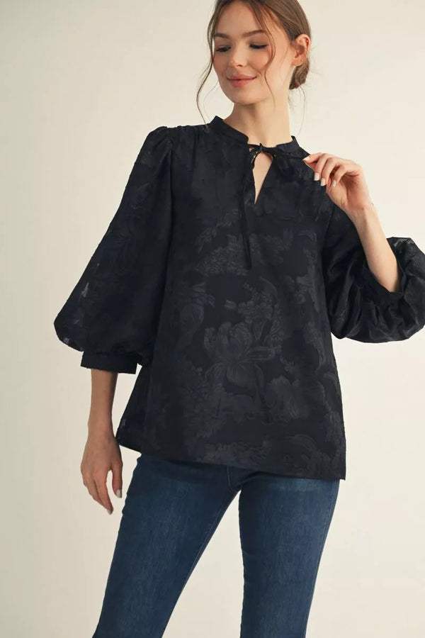 Black Peasant Top