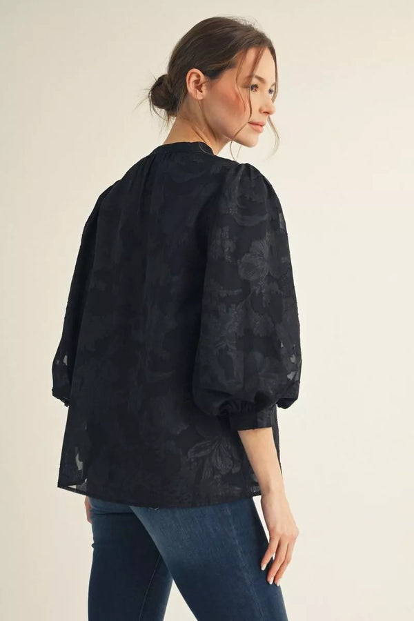 Black Peasant Top
