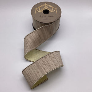 2.5" Slub Dupioni Metallic Platinum Back Ribbon