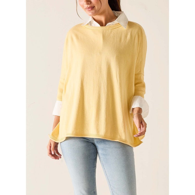Catalina Cotton Crewneck Sweater - Butter Yellow