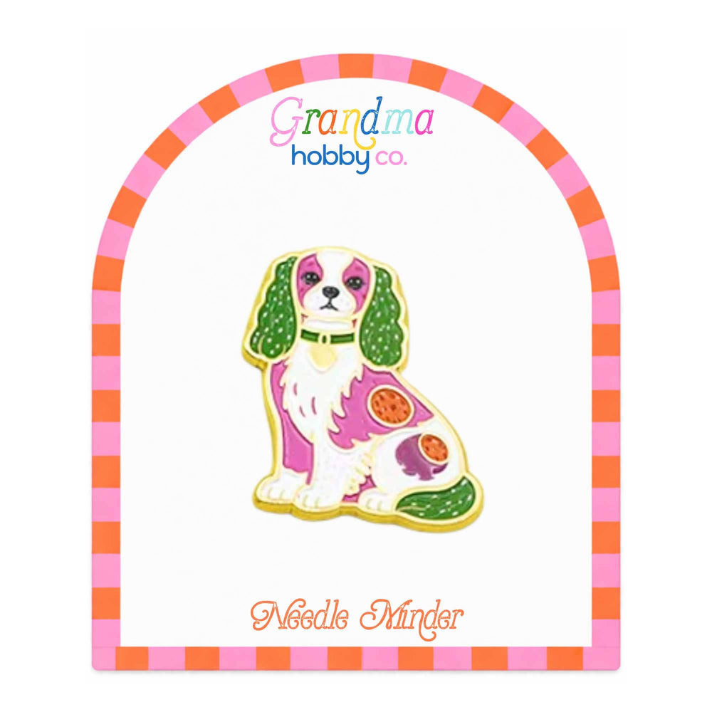 Needle Minder for Needlepoint & Cross Stitch | Spaniel Pink