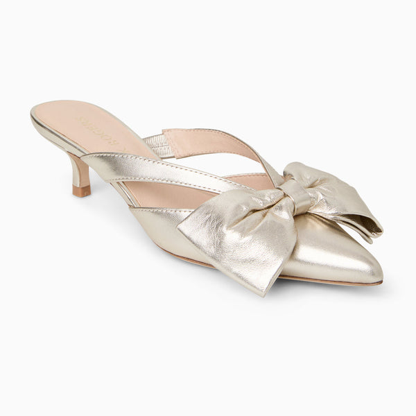 Cynthia Bow Mule - Platinum