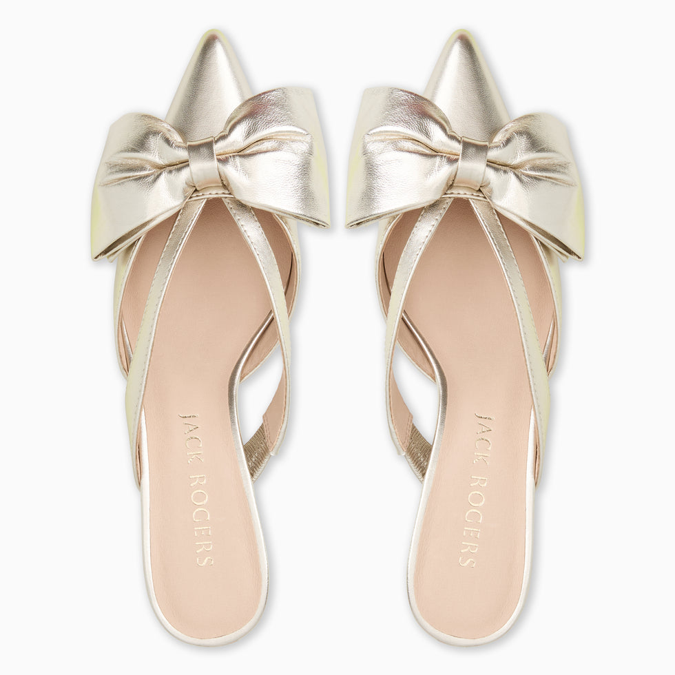 Cynthia Bow Mule - Platinum