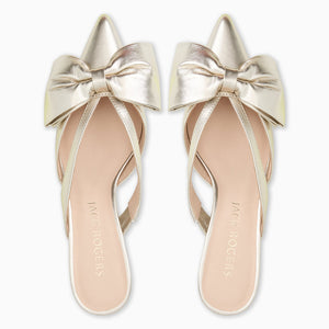 Cynthia Bow Mule - Platinum