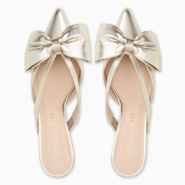Cynthia Bow Mule - Platinum