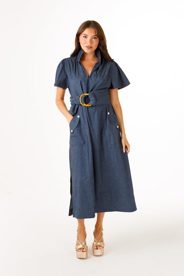 Gretchen Dress in Stretch Denim