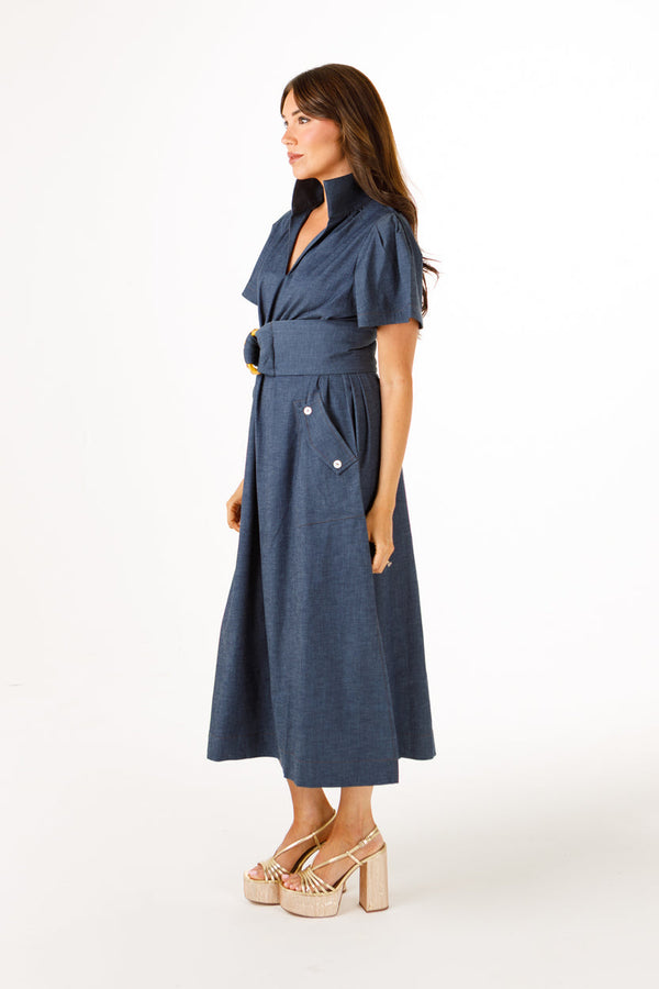 Gretchen Dress in Stretch Denim