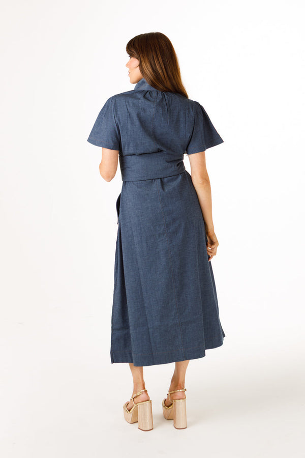 Gretchen Dress in Stretch Denim