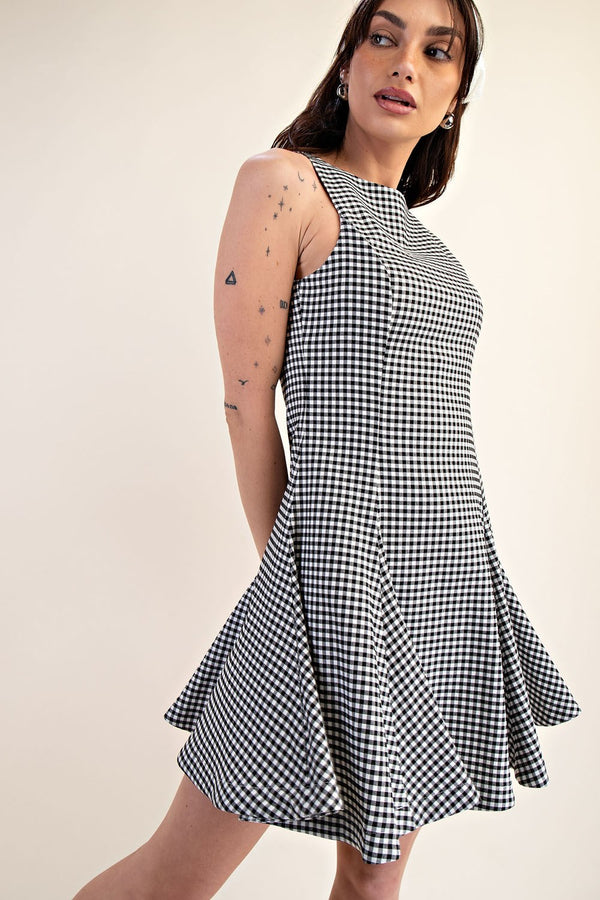 Sleeveless Godet Mini Dress