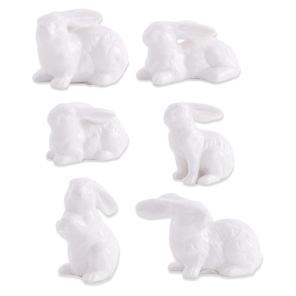 Assorted White Porcelain Bunnies